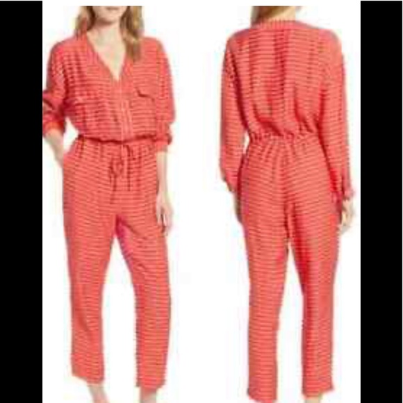 Lou & Grey by Loft Sunny Striped Tie Waist Jumpsuit size Small NWT - Picture 10 of 10